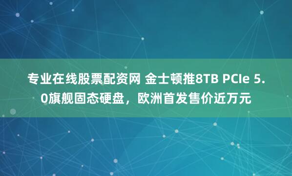 专业在线股票配资网 金士顿推8TB PCIe 5.0旗舰固态硬盘,欧洲首发售价近万元